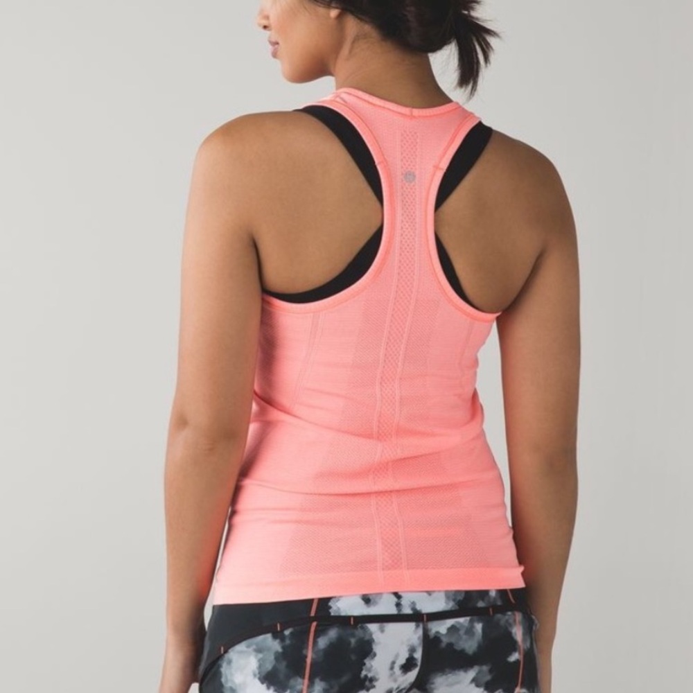 lululemon Swiftly Tank‎ Racerback Heathered Coral Sz 6